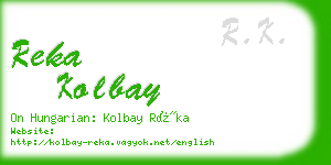 reka kolbay business card